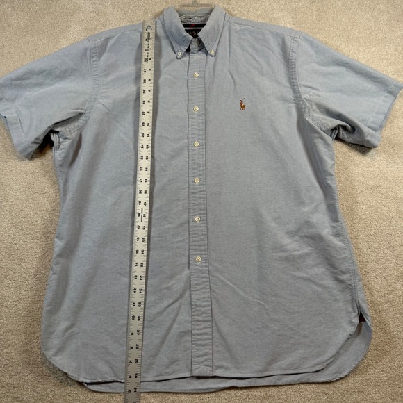 Ralph Lauren Mens XL Classic Fit Short Sleeve Button Down Shirt Flesh Pony - Picture 7 of 8